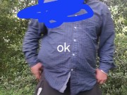 Fat guy pissing outdoors 2/16