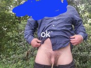 Fat guy pissing outdoors 3/16