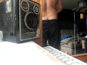 relaxing after shower