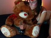 Sweet slut enjoys teddy bear 4/16