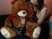 Sweet slut enjoys teddy bear 5/16