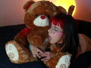 Sweet slut enjoys teddy bear 9/16