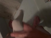 Shower time with sock 6/16