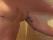 My friend joins me in the shower and gives my pussy a massage 8/16