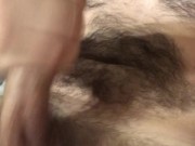 Horny hairy guy jerks his dick and moans with pleasure 12/16