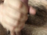 Horny hairy guy jerks his dick and moans with pleasure 14/16