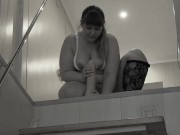 Fucking with a big dildo. Mature fat milf with a big ass.