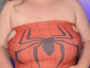 BBW DRESS AS SPIDERWOMAN LETS HER BELLY HANG 13/16