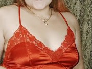 redheaded girl in a sexy red dress 15/16