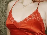 redheaded girl in a sexy red dress 16/16