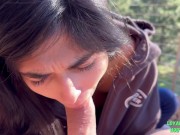 Pretty All Natural Brunette Sucks Her Boyfriends Cock In The Woods & Eats Cum 7/16