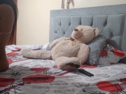 Brunette masturbates with a giant dildo. 16/16