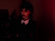 Wednesday Addams Cosplay fucked hard at Halloween - BWC Facial 1/16