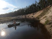 Nude girl in boat and walk in the swamp 5/16
