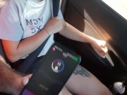 Beautiful girl hands over control of her vibrator to her stepdad who drives her to college. 10/16