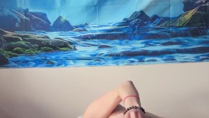 Petite blonde sticking a vibrater in her tight ass for the FIRST TIME!!