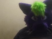 Big fat furry plays with massive belly 11/16