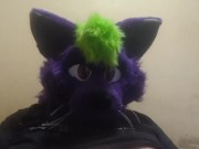 Big fat furry plays with massive belly 16/16