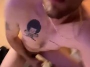 Fucking myself with a toy then blowing my load on my chest 2/16