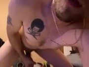 Fucking myself with a toy then blowing my load on my chest