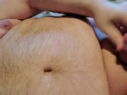 Stretched out on the bed and playing with my dick til I cum 16/16