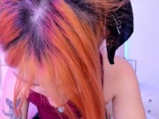 Beautiful redhead shows her armpits and plays with them 11/16