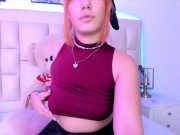 Beautiful redhead shows her armpits and plays with them 14/16