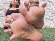 Teasing with my rings on my feet 7/16
