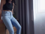 Real Female Desperation! Crying Pee in Jeans 11/16