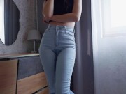 Real Female Desperation! Crying Pee in Jeans 16/16