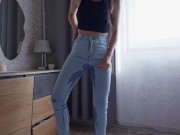Real Female Desperation! Crying Pee in Jeans 8/16