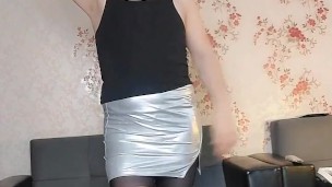 Cute Shemale Dick Handless Masturbation Smooth White Thighs