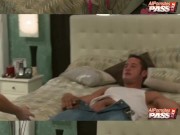 spreading legs wife gives a blowjobs 3/16