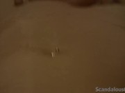 Amateur slut gives footjob to hard cock in POV 15/16