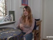 Ersties - Hot Babe Irina Plays With Her Wet Snatch While Watching a Sex Video 4/16