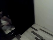 The slave drinks stinky yellow piss from the funnel in ego view 2/16