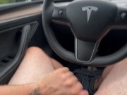 Solo jerk Tesla autopilot cum exploring 14/16