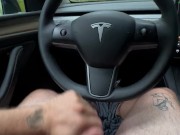 Solo jerk Tesla autopilot cum exploring 9/16