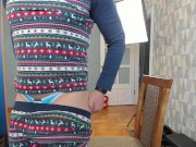 Teasing in pajamas. Thongs. Ass demonstration 12/16