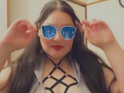 Bunny putting on a Collar with her Tits spilling out 1/16