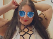 Bunny putting on a Collar with her Tits spilling out 2/16