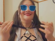 Bunny putting on a Collar with her Tits spilling out 7/16