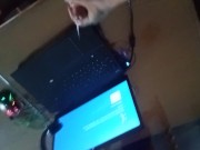 I cum my stepsister computer after she went for running 16/16