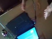 I cum my stepsister computer after she went for running