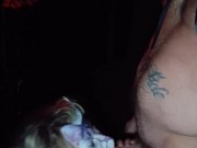 a blowjob in a dark forest with a monster 1/16