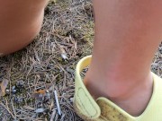 Girl masturbates on the bank of a beautiful river 12/16