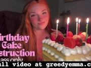 Birthday Cake Destruction - Ass Only - Cake Sitting Mess BBW Big Jiggly Booty Goddess Humiliation 4/16