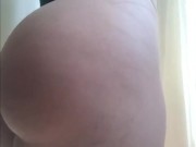 Naughty woman teasing in sex thong with her natural curvy body 👯