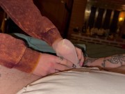 Quick stockings edging and handjob. Well worn stockings 2/16