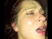 Dirty_Ruth is chained into the gloryhole and fucked with cum on her face 4/16